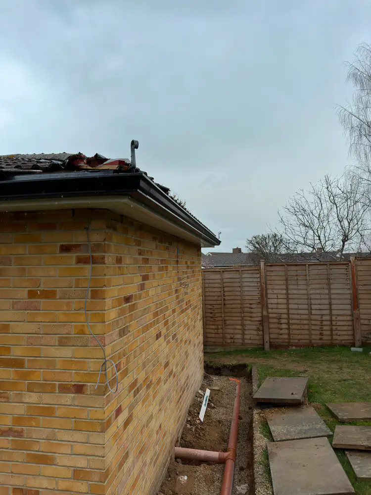 House drainage and rainwater installation in progress